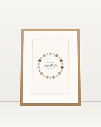 Personalised baby shower memory print print, wreath design, in an oak frame with a white mount by FONDLORE